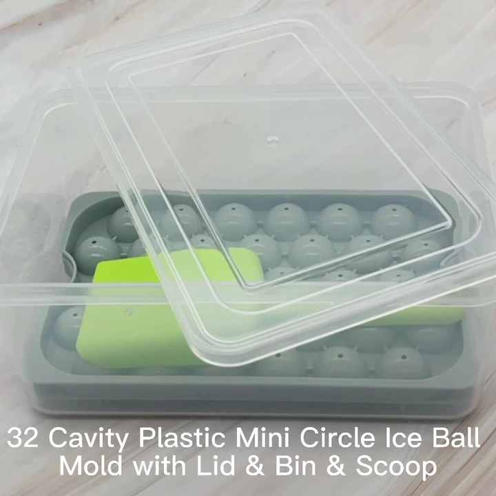 Ice Ball Maker Mold Mini Round Ice Cube Tray Reusable with Lid for Freezer