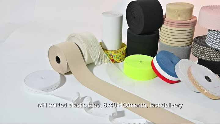 25mm Black Sewing Knitted Elastic Tape Band for Undergarments and