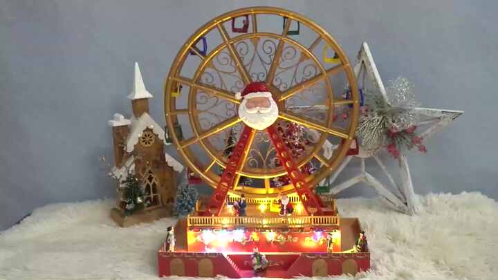 ノエルフェリスホイール音楽ボックス LEDライト付きクリスマス装飾