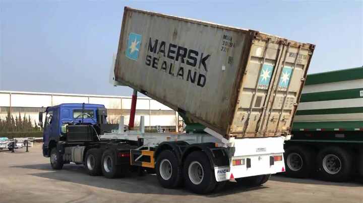 20ft Container Lift Tipping Chassis Skeleton Semi Trailer for 20feet ...