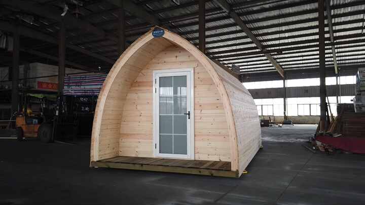 Boat Shape Arch Bend Roof Camping Pod/ Tiny House/wooden Cabin for Vacation  and Hiking