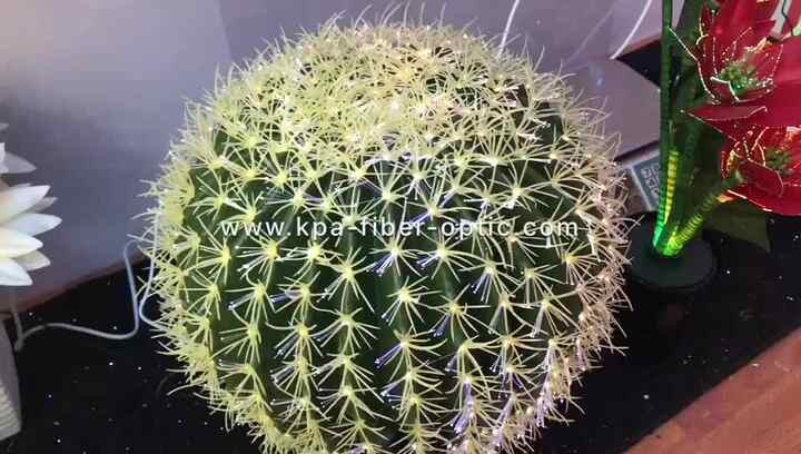 Cactus Shape RGB LED Fiber Optic Flower Lamp IP55 Rating Dimmable Feature  Lightweight 5-Year Warranty for Home Event Decoration