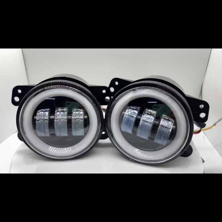 SXMA E-mark 4 inch ronde LED Mistlampen 30 W 10.2 cm LED Mistlamp met DRL Ring Halo voor Wrangler JK 2007-2017