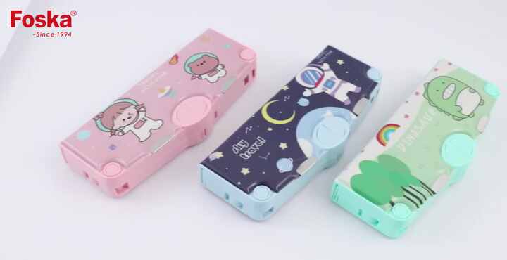 Foska Lovely Silica Gel Large Capacity Dual Sections Cute Zipper