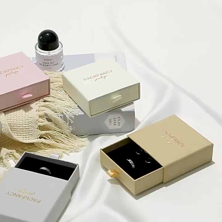 Custom logo Wholesale White Jewelry Drawer Packaging Paper Box