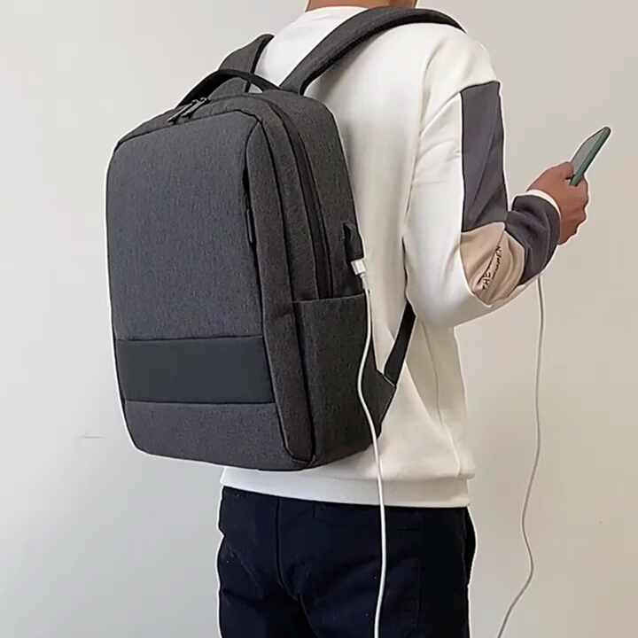Zaino Antifurto Kasgo Con Porta PC 15.6'' – USB Ricarica, Impermeabile, Tasca Nascosta, Per Viaggio E Università, Grigio
