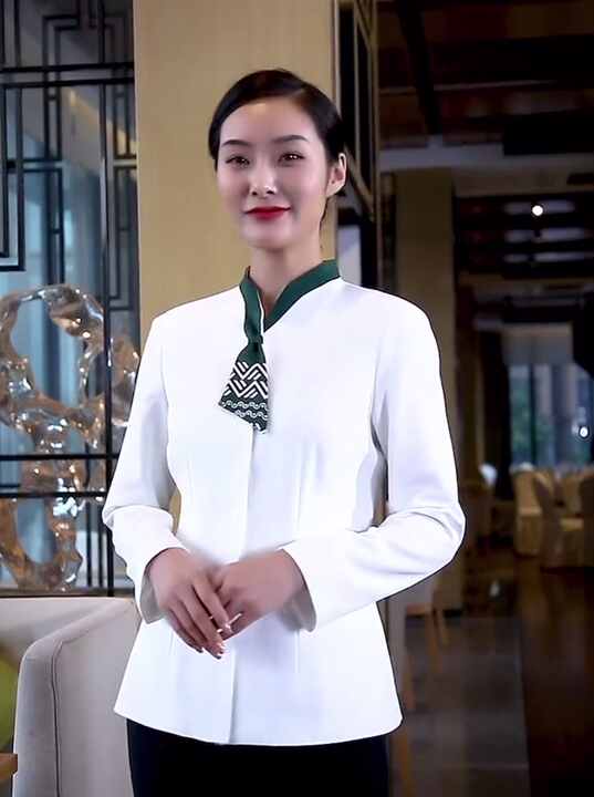 Autumn/Fall Long Sleeve Chef Jacket Uniforms Hotel Receptionist Uniform  Designs Hotel Uniform Reception for Hotel Housekeeper