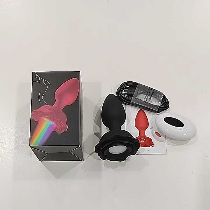 anal plug schlafen Rosen-Vibrator mit LED Analeinführstift, Sexspielzeug Leuchtender Butt Plug  Vibrator, 10 Vibrationsmodi Butt Plug mit Licht