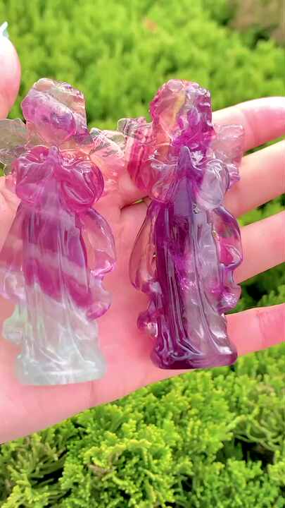 天然スイカ蛍光灯天使像クリスタル女神彫刻レインボー蛍光灯天使