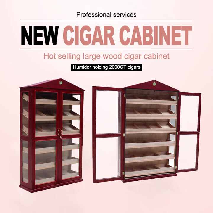 made in china custom large double glass door electrical LED cigar humidors for sale used display