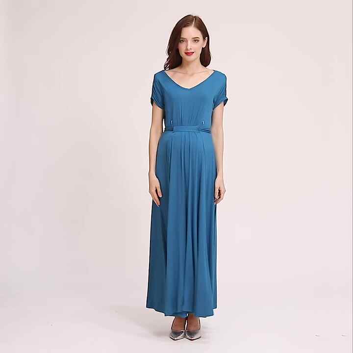 Summer Pregnant Women Long Dress Maternity Maxi Dress Breastfeeding Clothes Pregnancy Party Dress for Special Occasion Maternity Maxi Dress - Perfect for Pregnant \u0026 Breastfeeding