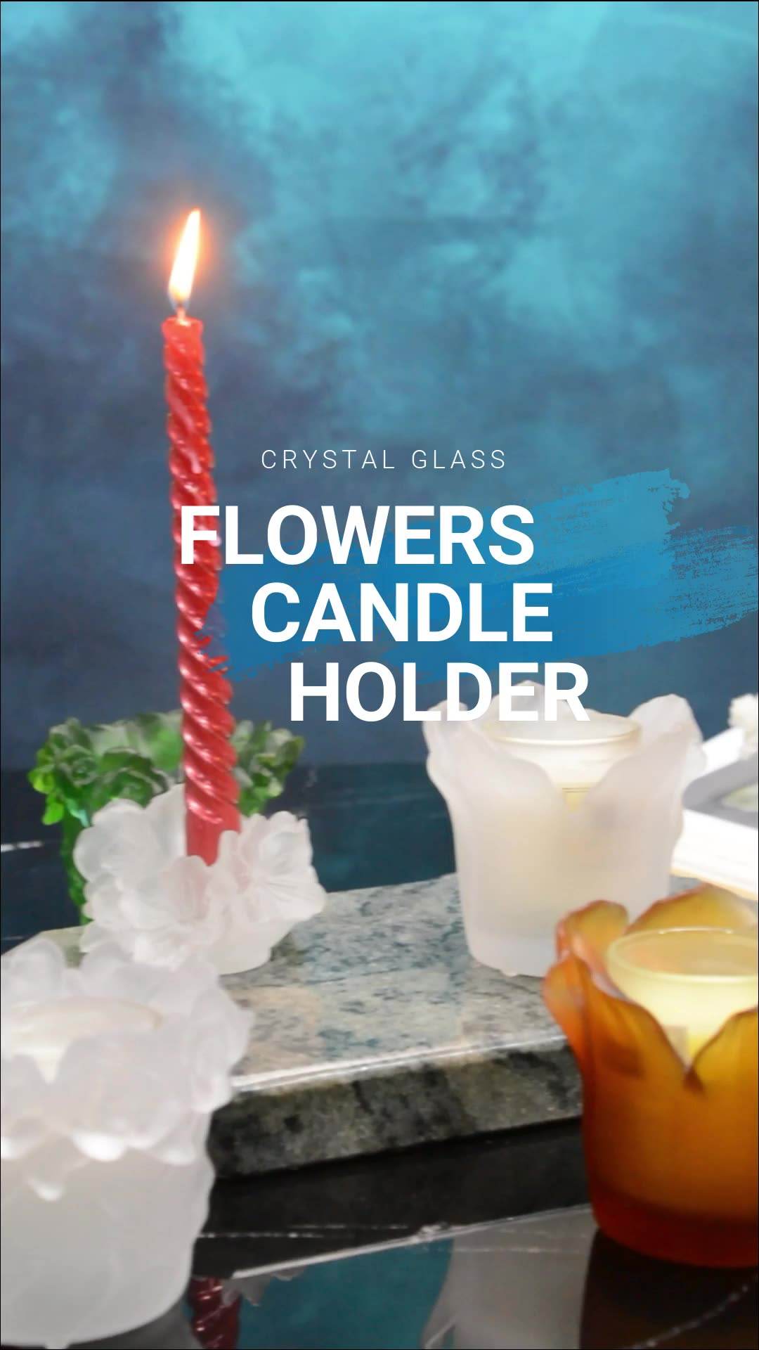 Handmade Tulip Flower Dec Casting Crystal Glass Scented Candal Melting Pot  Candleholder Party Givea