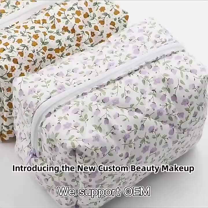 RTS Floral Terry Cloth Towel Cosmetic Bag Women's Makeup Brush