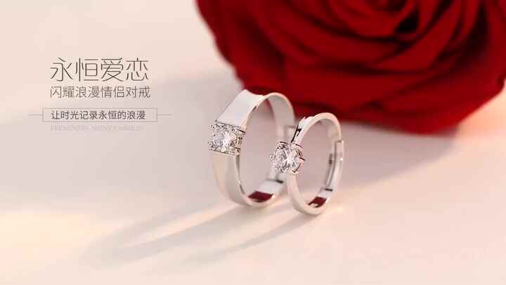 Meissa Anelli coppia Argento 925 Fedi nuziali con diamanti dainty Uomo e donna Anello della promessa Anello di fidanzamento Misura regolabile (Set di 2-2,8 mm+3,8 mm