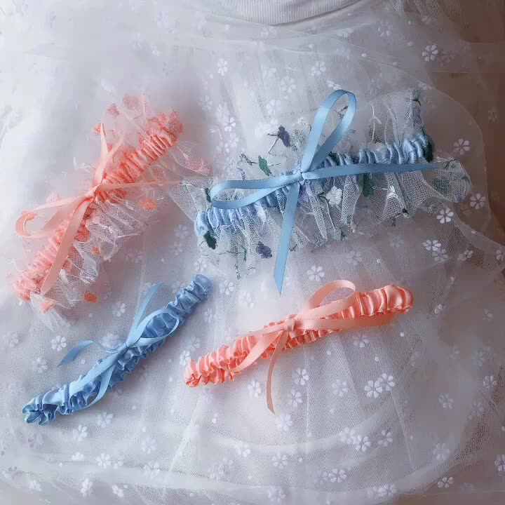gray garter belt easy-to-sew wedding garter main image 0