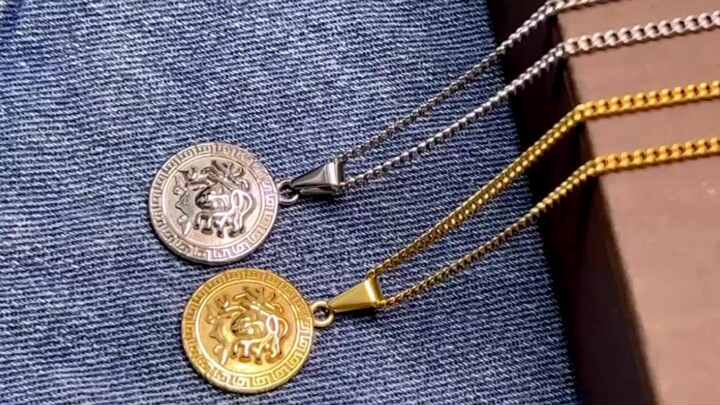 Dollar Sign Necklace 18K Gold Plated Chain for Men