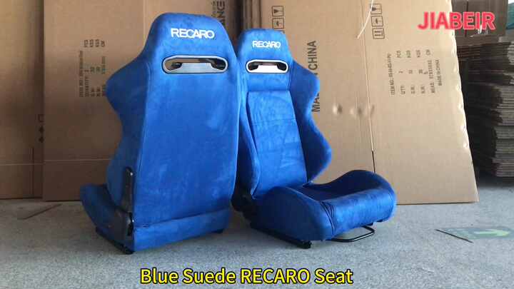 Jiabeir SR3 Blue Suede Racing Bucket Seats - Fixed Back Race Seats