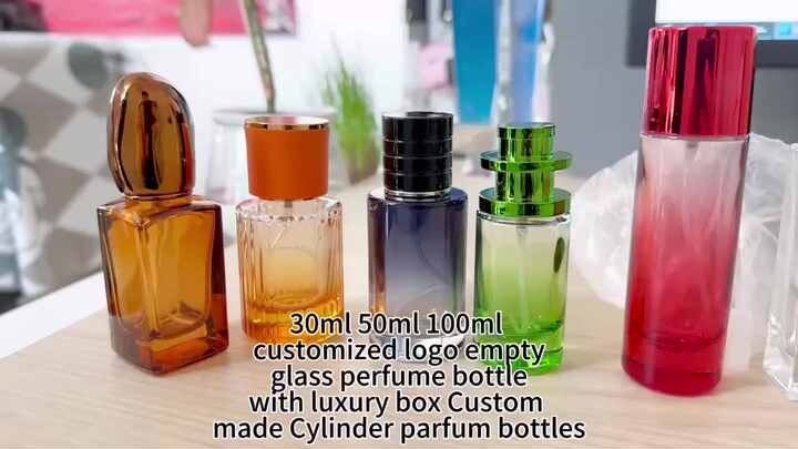 Free Sample Deluxe New Design square 30ml 50ml 100ml Empty Spray
