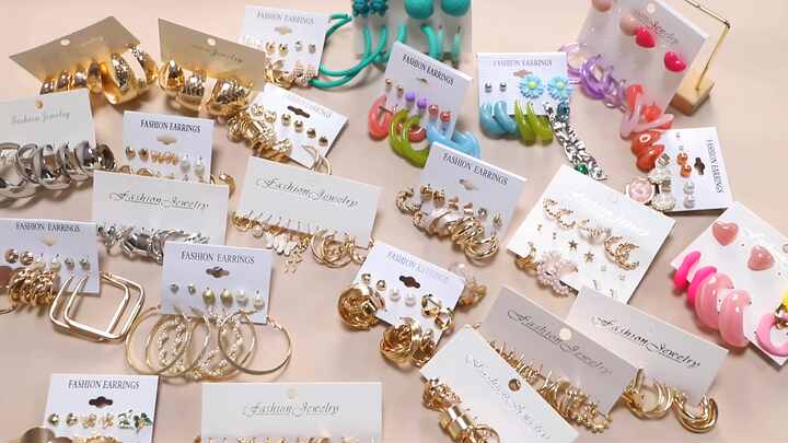 Gold Hoops Pack Stylish Vintage Big Circle Hoop Earrings