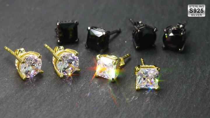 Orecchini A Bottone Unisex In Argento Sterling Con Diamanti Blu Ghiacciati 0,10 Ct - Dazzlingrock - Collezione Uomo E Donna