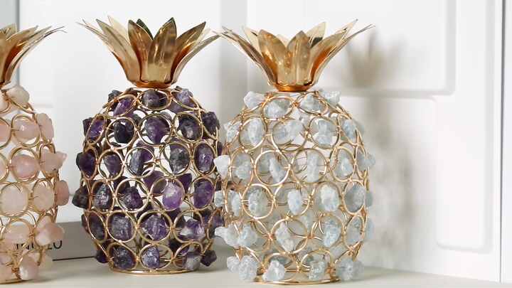 Pineapple Shape Crystal Candle Holders - Luxurious Home Decor