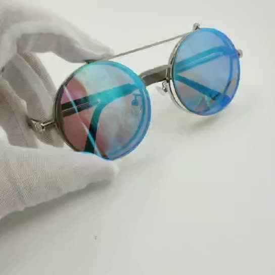 Wholesale Vintage Sunglasses Flip up Round Metal Frame Steampunk UV400 Sun  Glasses Sunglasses