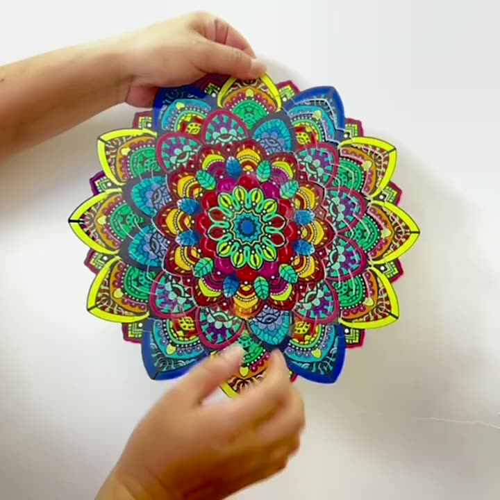 Dundee Deco Girandola A Vento 3D 30,5 Cm – Fiocco Di Neve Mandala Blu E Bianco Per Interni/Esterni, Regalo Unico