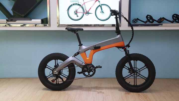 2023 Portable Electric Folding City Bike 20inches Fat Tires Magnesium Alloy  Full Suspension One-wheel Ebike OEM
