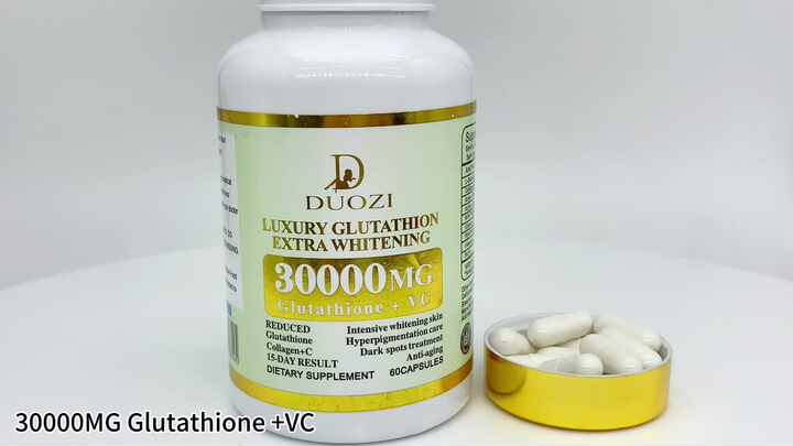 OEM Luxury Glutathione 30000mg Marine Collagen Capsules for Skin Whitening 