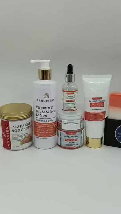 LANORIENT L-Glutathione Vitamin C Natural Organic Best Moisturizing Whitening Bleaching Face Boby Cream for Dark Skin Set LANORIENT L-Glutathione Vitamin C Natural Organic Best Moisturizing Whitening Bleaching Face Boby Cream for Dark Skin Set