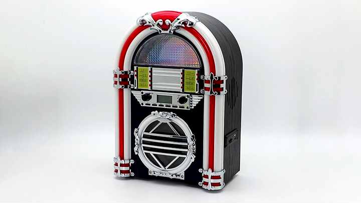 Mini Table Top Jukebox with Colorful Lights - Leetac E-6H27-6H28