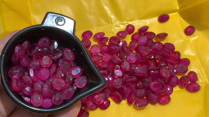 8x10 MM Loose Faceted Stones Glass Filled Ruby for Jewelry