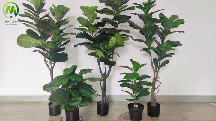 Artificial Fig Leaves Plantas Artificialest Plastic Bonsai Fiddle Leaf Fig  Tree Ficus Lyrata Plants Topiary for Home Decor