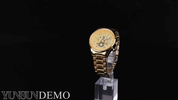 Nibosi 2385 Men's 24K Gold Designer Watch, Stainless Steel Strap