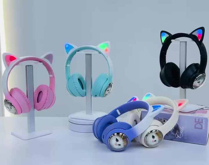 Cat Ear Bluetooth Waterproof Headphones - Over-Ear, IPX-2 Rated