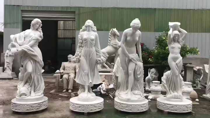 RF 美しいヌードウーマン彫刻 大理石ガーデン像 - モダンなデザイン