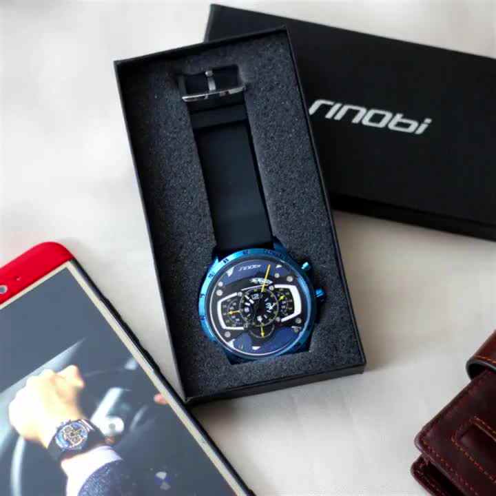 SINOBI-Reloj de pulsera de silicona para hombre, cronógrafo de cuarzo, de  negocios, con correa de silicona, a la moda, Calidad única, 9789, venta de 