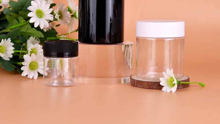 Clear Pet Plastic Jar With Aluminum Lid For Food Storage