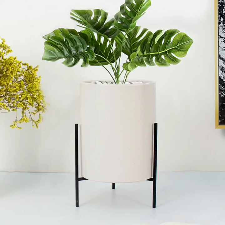 屋外磁器プランターミッドセンチュリー大型高級大理石セラミック植木鉢