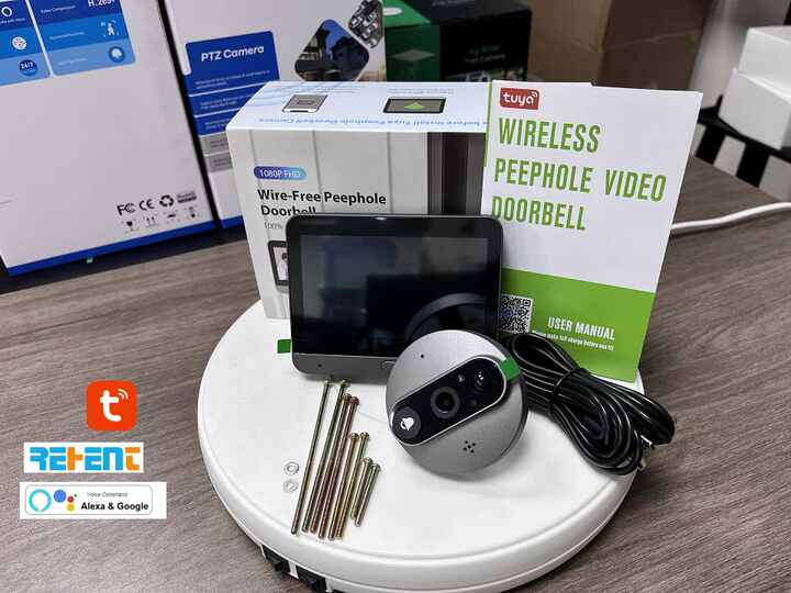 Tuya Smart Video Call Doorbell Camera Wifi 3MP with 4.3inch Display Screen