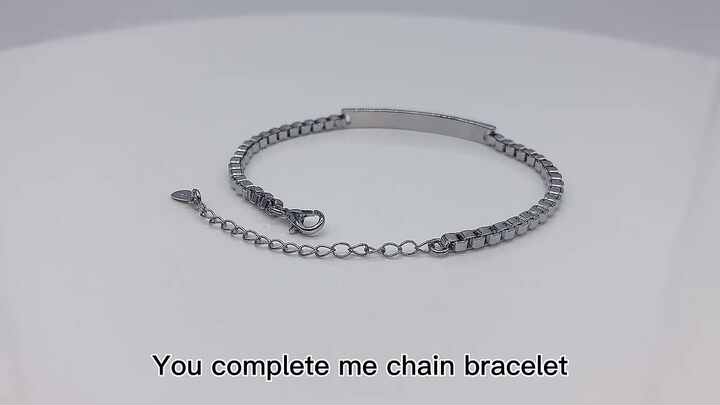 Personalized Polished Stainless Steel Chain Bracelet | Women's Custom Engraved Gift