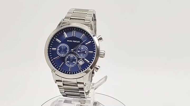 Mini Focus MF0188G Men's Quartz Chronograph Wristwatch - Stainless