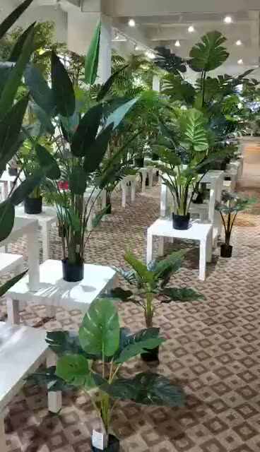 Wholesale Ginkgo Bonsai Artificial Tree Indoor/Outdoor Green Plant  Decoration with PU and Plastic Materials