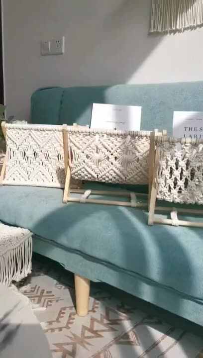 LANCHEN Portariviste Macrame Portariviste Boho Portariviste Cesto in Piedi per giornali