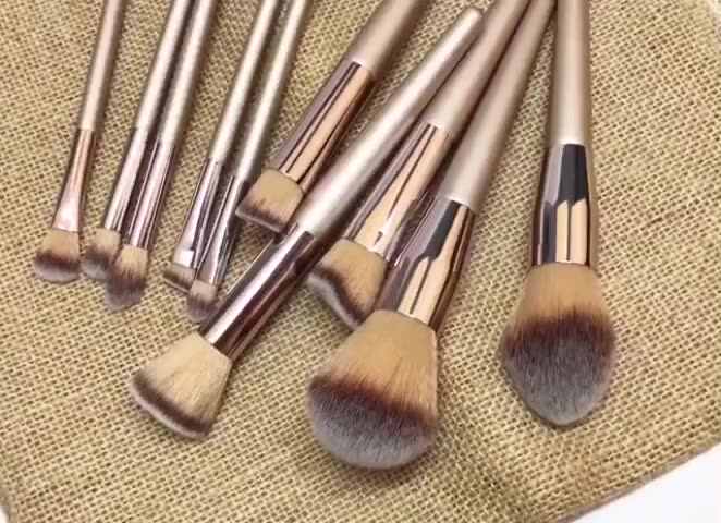 Top Selling Makeup Brush Set on Amazon 10pcs Nude Champagne