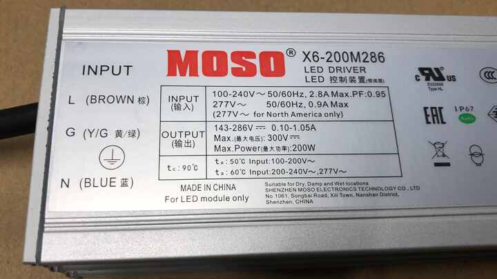 X6 Serisi 200W Led Driver, 50.000 Saat Ömür, IP67, 5 Yıl Garanti
