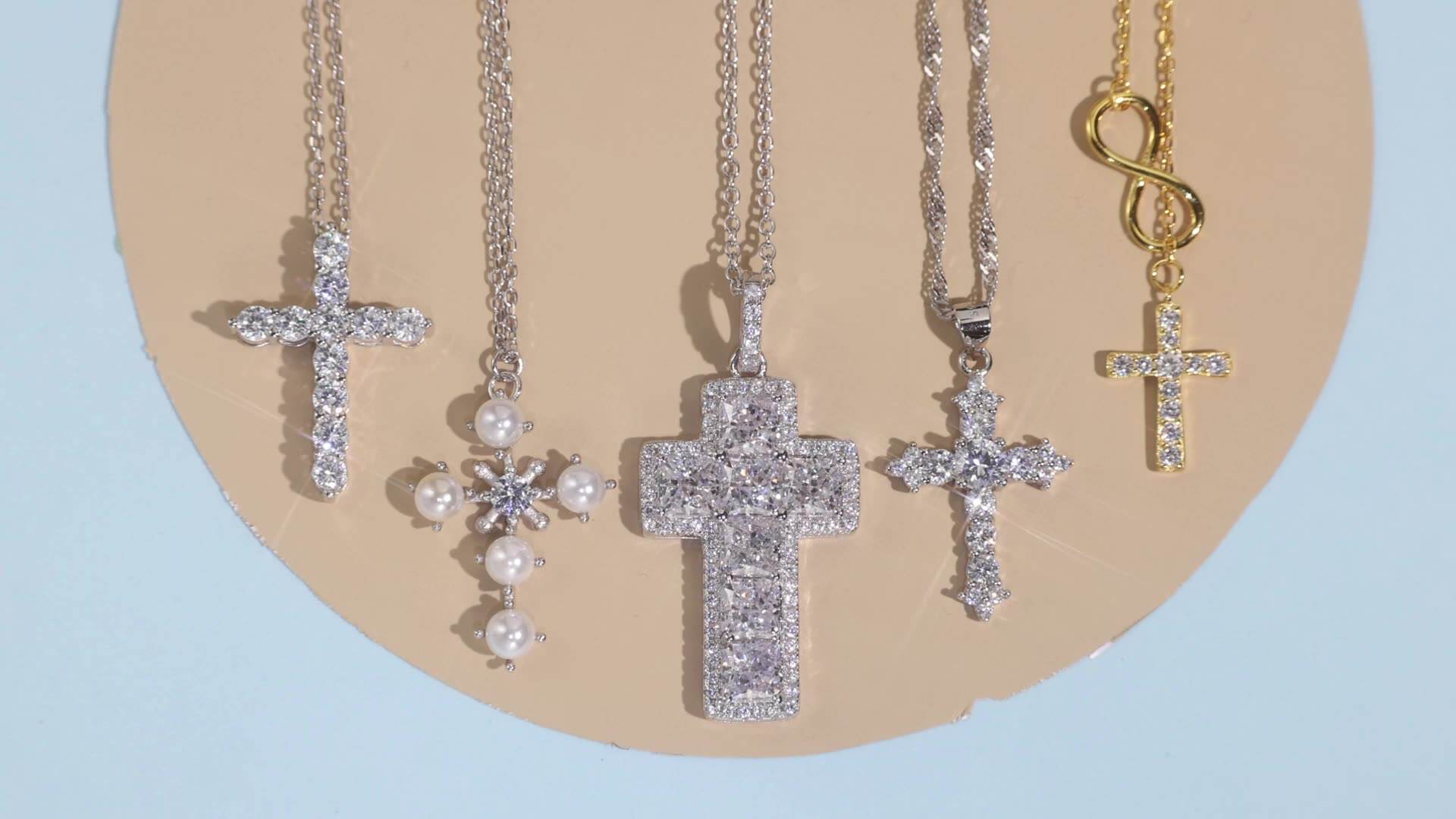 Y2k 925 Sterling Silver Cross Pendant Necklace with CZ Gold