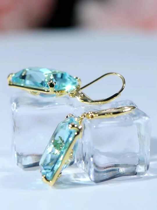 Vintage Aquamarine Earrings Luxurious 925 Sterling Silver