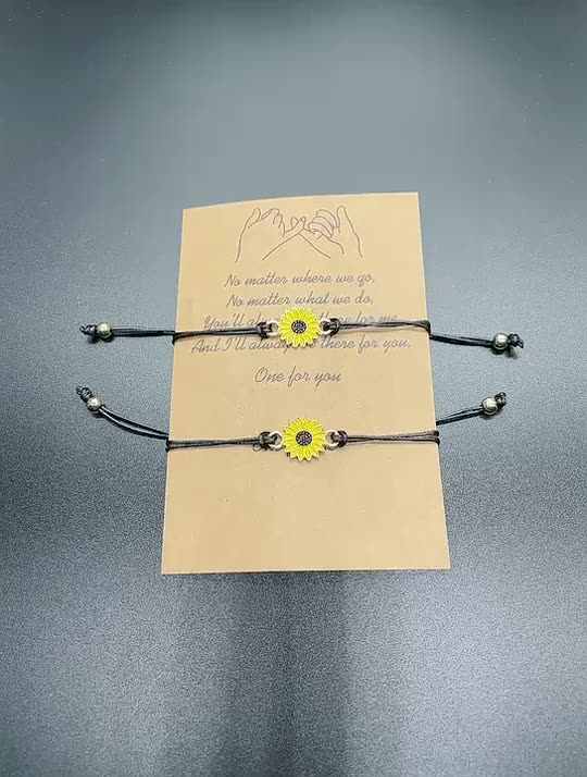 ❤ひまわりさま❤2025年Bracelet❤✨️ 2025 New Sunflower Hand Woven Adjustable Friendship Bracelet