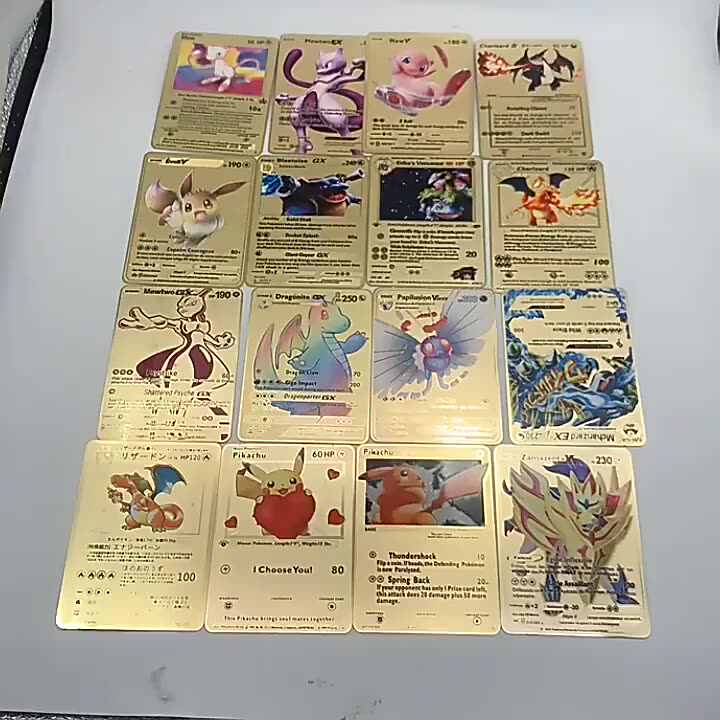 Fast Shipping Custom New Charizard Pikachu XM Pokemoned Card 13 Gold Card  Custom Trading Playing Cards Pokemoned